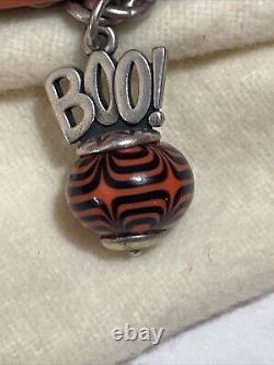 James Avery Boo Halloween Orange Sterling Silver Finial Glass Bead