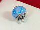 James Avery Retired Sterling Silver Blue Snowflake Glass Finial Charm