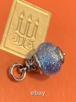 James Avery Retired Blue Hope Anchor Finial Glass Bead 925SS GIFT BOX Temp Loop