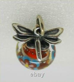 James Avery Retired Sterling Dragonfly Floral Glass Finial Charm Lb-c2193