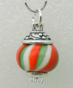 James Avery Retired Sterling Holly Jolly Christmas Art Glass Finial Very Rare