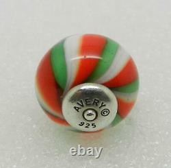 James Avery Retired Sterling Holly Jolly Christmas Art Glass Finial Very Rare