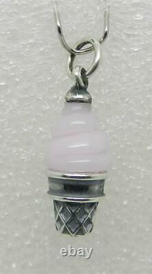 James Avery Retired Sterling Pink Art Glass Ice Cream Cone Finial Charm Lb-c2140