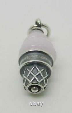 James Avery Retired Sterling Pink Art Glass Ice Cream Cone Finial Charm Lb-c2140