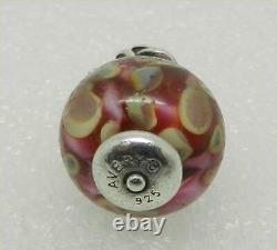 James Avery Retired Sterling Rose Floral Glass Finial Charm Rare Lb-c1437b