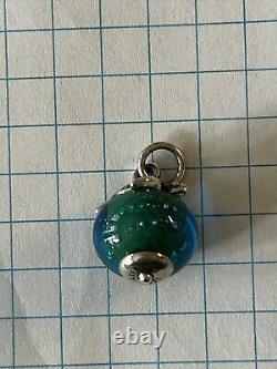 James Avery Turtle Sea Finial Art Glass Bead Charm Sterling Silver Retired