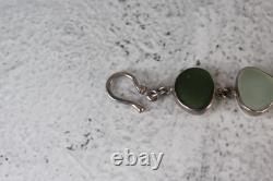 Jessica Lee Vintage Multi Color Sea Glass Bracelet in Sterling Silver