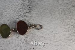 Jessica Lee Vintage Multi Color Sea Glass Bracelet in Sterling Silver
