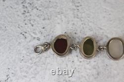 Jessica Lee Vintage Multi Color Sea Glass Bracelet in Sterling Silver