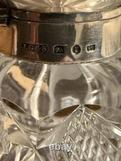John Grinsell & Sons Cut Glass Perfume Bottom with Sterling Silver Top