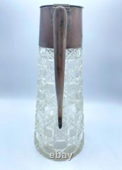 John Sherwood & Sons Sterling Silver Cut Glass Pitcher Birmingham England 1908