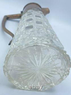 John Sherwood & Sons Sterling Silver Cut Glass Pitcher Birmingham England 1908