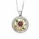 Kabbalah Pendant Pomegranate Crystal Cz Sterling Silver & Gold 9k