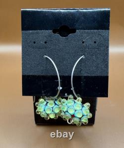 Kate Rothra Fleming Urchin Earrings Art Glass Sterling Silver Long Dangle DS16