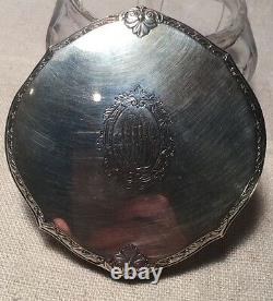 Kerr Antique Art Nouveau Sterling Silver & Cut Glass Vanity Jar