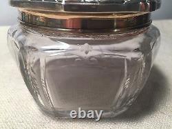 Kerr Antique Art Nouveau Sterling Silver & Cut Glass Vanity Jar