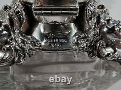 Kerr Inkwell 886 Antique Art Nouveau Inkpot American Sterling Silver Glass