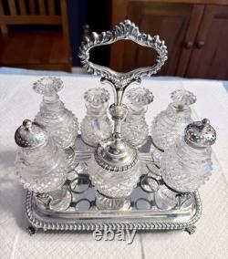 King George III Sterling silver & Cut Glass Cruet Set, By John & Thomas Settle