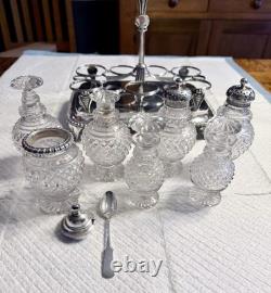King George III Sterling silver & Cut Glass Cruet Set, By John & Thomas Settle