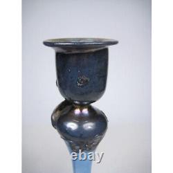 King Solomon Hand Blown Glass Sterling Silver Candle Stick Holder Judaica