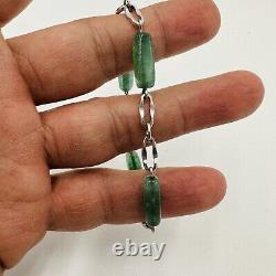 Krementz Bracelet Sterling Silver Green Glass Jade Vintage Marked Women Jewelry