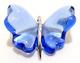 Lalique France Sterling Silver Light Blue Butterfly Art Glass Pendant Necklace