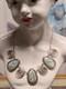 Lirm Israel Roman Glass Sterling Silver Statement Necklace 18 25.9g