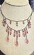 Lori Lori 925 Sterling Silver Pink Glass Fringe Necklace Vintage Boho Dangle 20