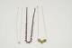 Lot Of 3 Sterling Silver Colored Glass Necklaces, 54.2g