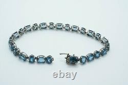 LOT of 4 Sterling Silver Colored Stone & Glass In-Line Link Bracelets, 66.5g