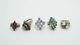 Lot Of 5 Sterling Silver Glass & Gemstone Cluster Rings, 32.4g