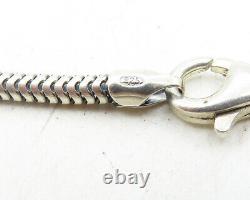 LULI HAMERSZTEIN 925 Silver Vintage Roman Glass Snake Chain Necklace NE1981