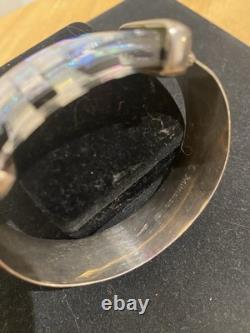 L. Mitrision For Annie Glass Sterling Silver & Dichroic Glass Artisan Bracelet