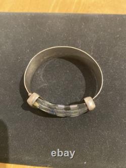 L. Mitrision For Annie Glass Sterling Silver & Dichroic Glass Artisan Bracelet