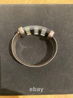 L. Mitrision For Annie Glass Sterling Silver & Dichroic Glass Artisan Bracelet