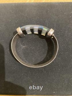 L. Mitrision For Annie Glass Sterling Silver & Dichroic Glass Artisan Bracelet