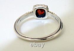 Lagos Caviar 18k Yellow Gold Sterling Silver Sm Ruby Red Glass Ring Sz 6 Beauty