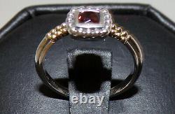 Lagos Caviar 18k Yellow Gold Sterling Silver Sm Ruby Red Glass Ring Sz 6 Beauty