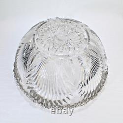 Large American Gorham Sterling Silver Mounted Cut Glass Bowl ABP Brilliant GL