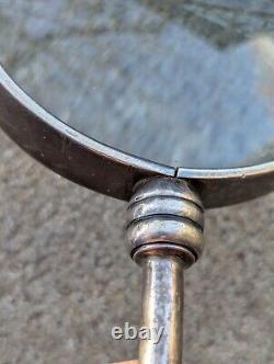 Large Antique Sterling Silver Danish Desk Magnifying Glass 12 Long 419 G