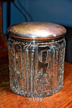 Large Cut Glass Humidor Sterling Silver Goodnow Jenks Boston Bidelow, Kennard, Co