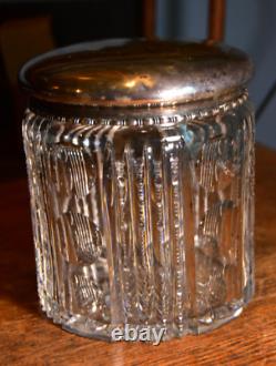 Large Cut Glass Humidor Sterling Silver Goodnow Jenks Boston Bidelow, Kennard, Co