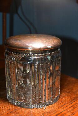 Large Cut Glass Humidor Sterling Silver Goodnow Jenks Boston Bidelow, Kennard, Co