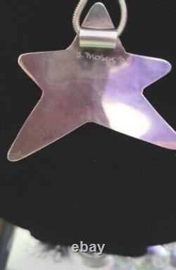 Large Glass Pendant By Artist Sherry Moser Sterling Silver Kaleidescope Star