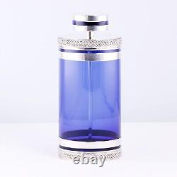 Large Italian Sterling Silver & Glass Perfume Bottle #9034 Sterling Banded