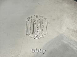 Large Mcchesney Co Sterling Silver Top Cut Glass Vanity Jar Monogram M