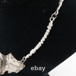 Large Sculptural Sterling Silver & Ancient Roman Glass Necklace by Jackie Cohen
