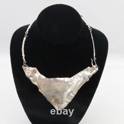 Large Sculptural Sterling Silver & Ancient Roman Glass Necklace by Jackie Cohen