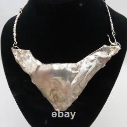 Large Sculptural Sterling Silver & Ancient Roman Glass Necklace by Jackie Cohen