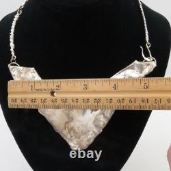 Large Sculptural Sterling Silver & Ancient Roman Glass Necklace by Jackie Cohen